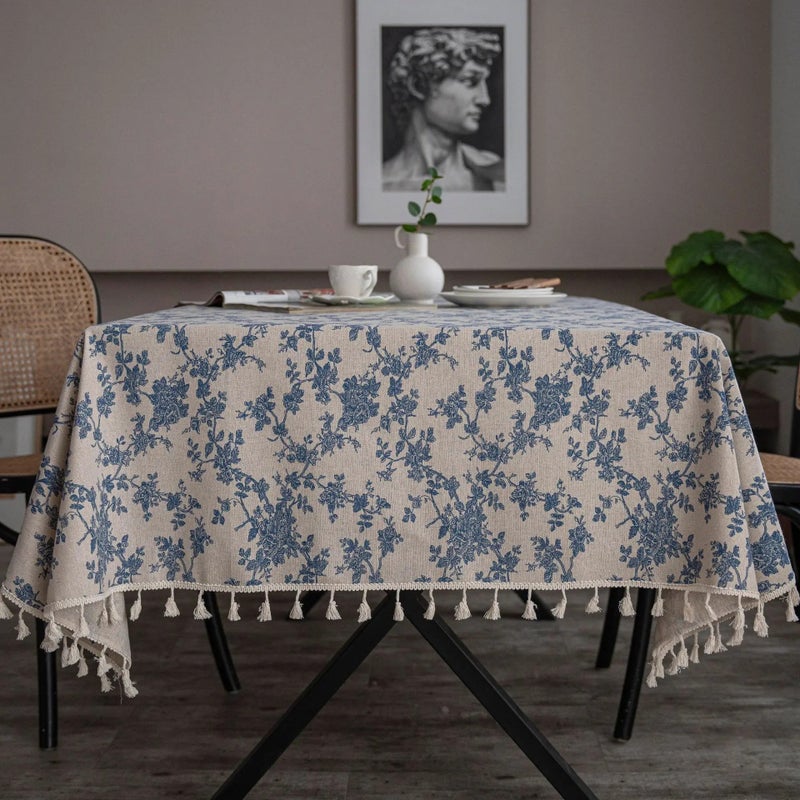 Bluejw Small Fresh Embroidered Linen Tablecloths for Home Use for Wedding Hotel Party Restaurant Events - Image 1